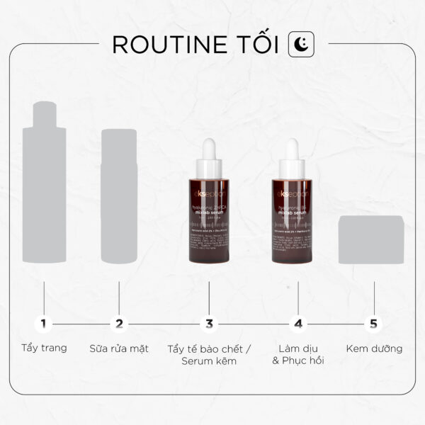 Routine kết hợp serum kiềm dầu buổi tối